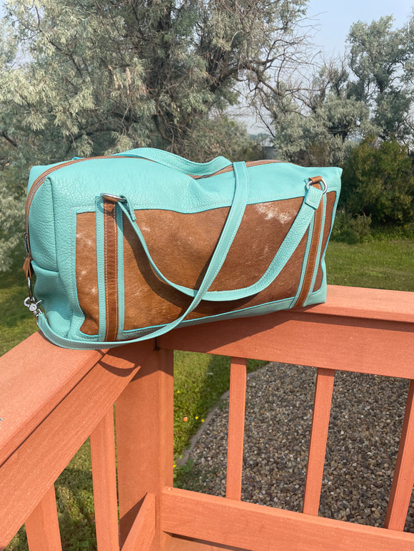 Turquoise large duffle bag